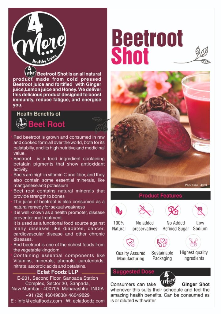Organic immunity boosting beet shots